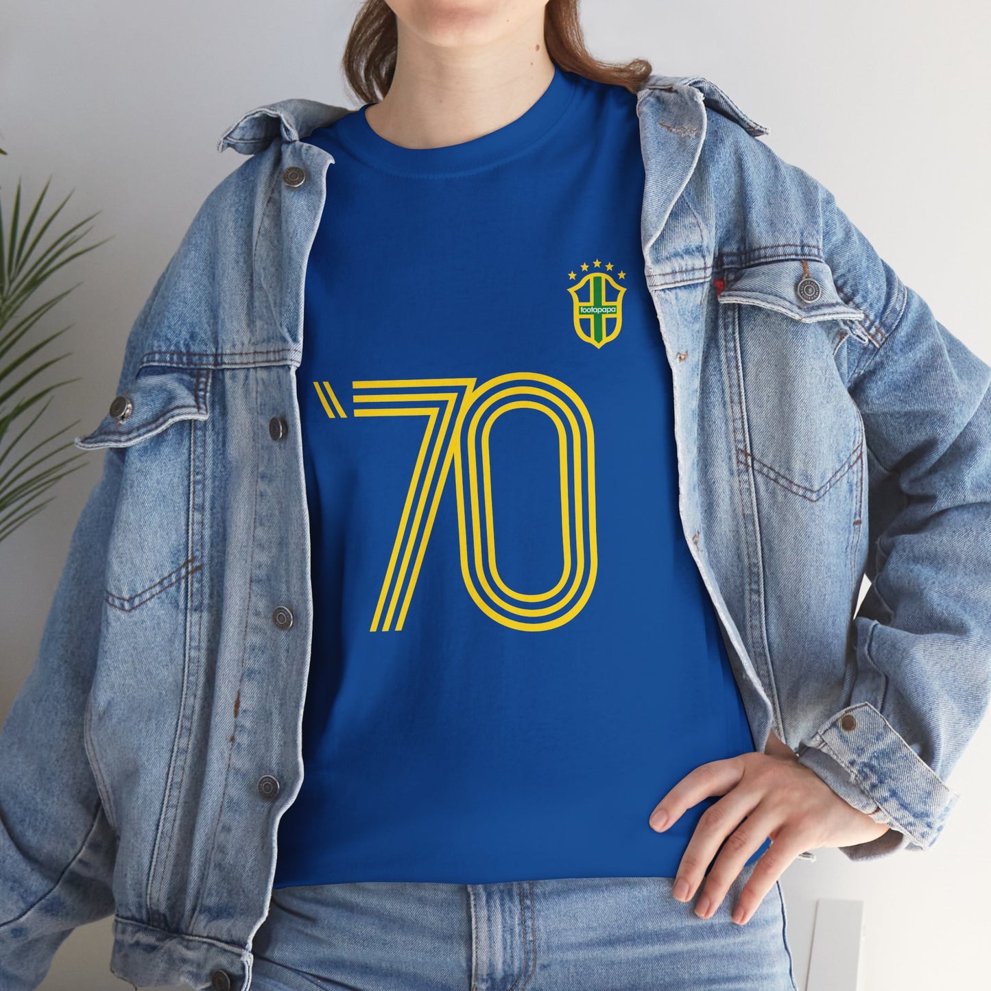 T-shirt foot vintage rétro Brésil 1970
